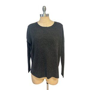 VINCE Cashmere Relaxed Crew Neck Long Sleeve Sweater Gray Small